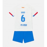 Barcelona Paez Gavi #6 Auswärts Trikotsatz Kinder 2023-24 Kurzarm (+ Kurze Hosen)